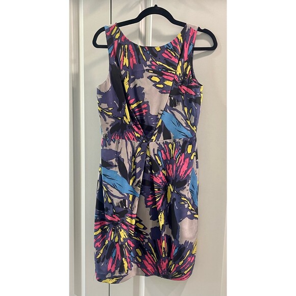 TRINA TURK 100% Silk Abstract Floral Artsy Dress, Sz 6 - Picture 2 of 6